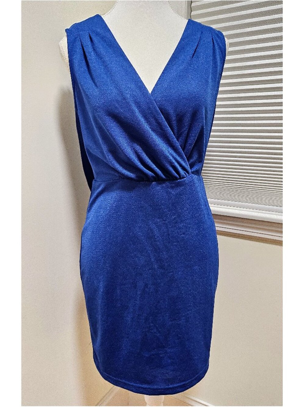 Depri Royal Blue Cowl Back Mini Dress (M)